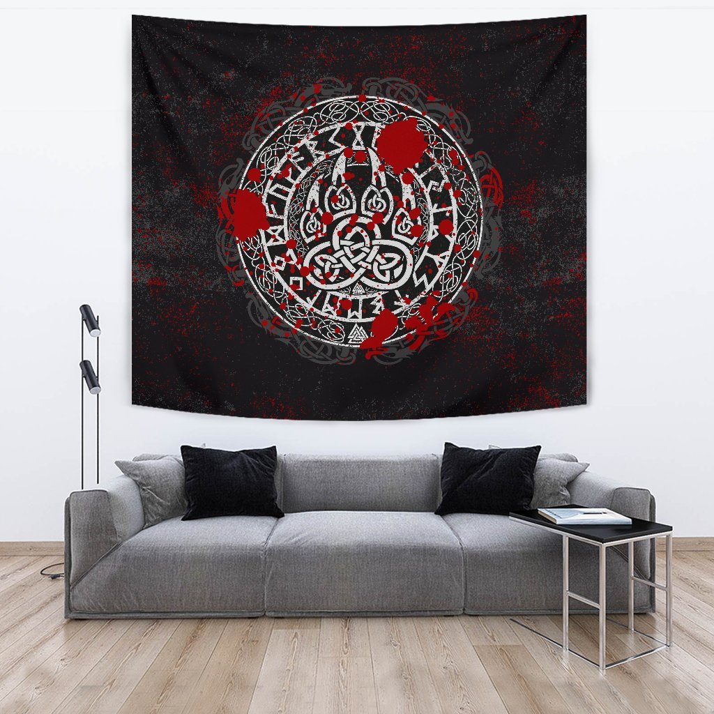 Viking Tapestry Bear Claws Blood Tattoo