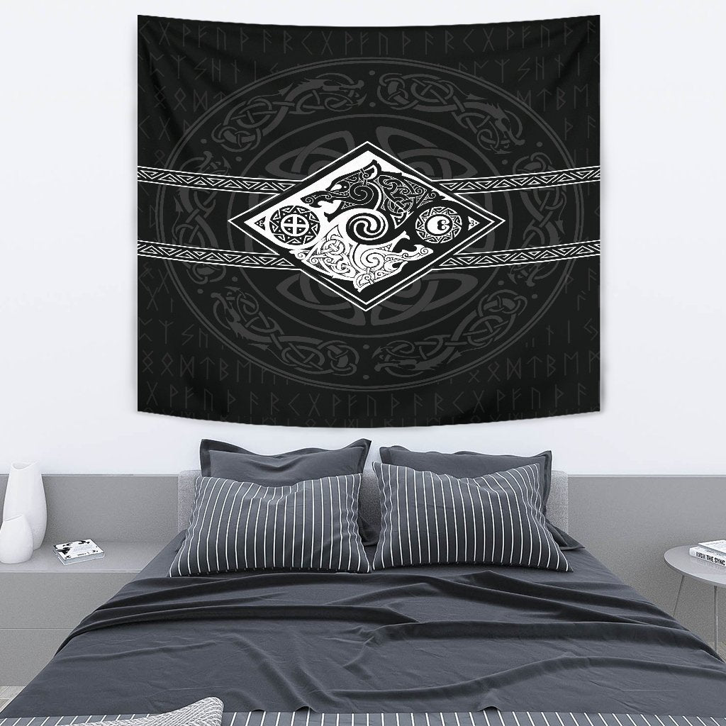 Viking Tapestry The Wolves Skoll And Hati