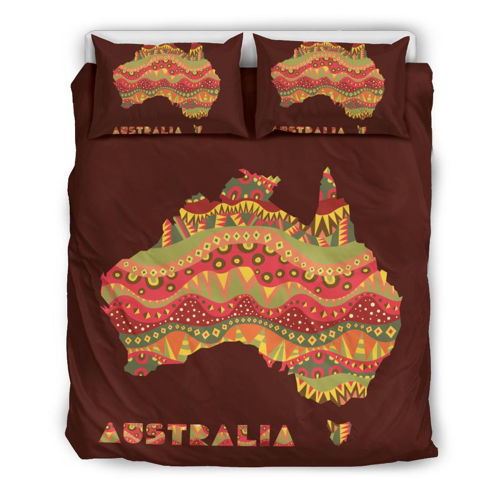 Aboriginal Bedding Set - Australia Map Patterns