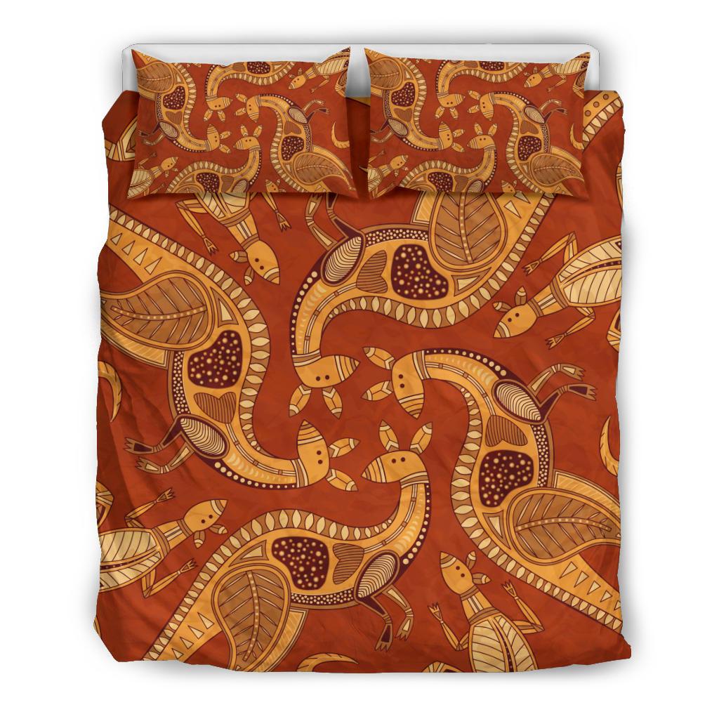 Aboriginal Bedding Set - Kangaroo Patterns Animals Art