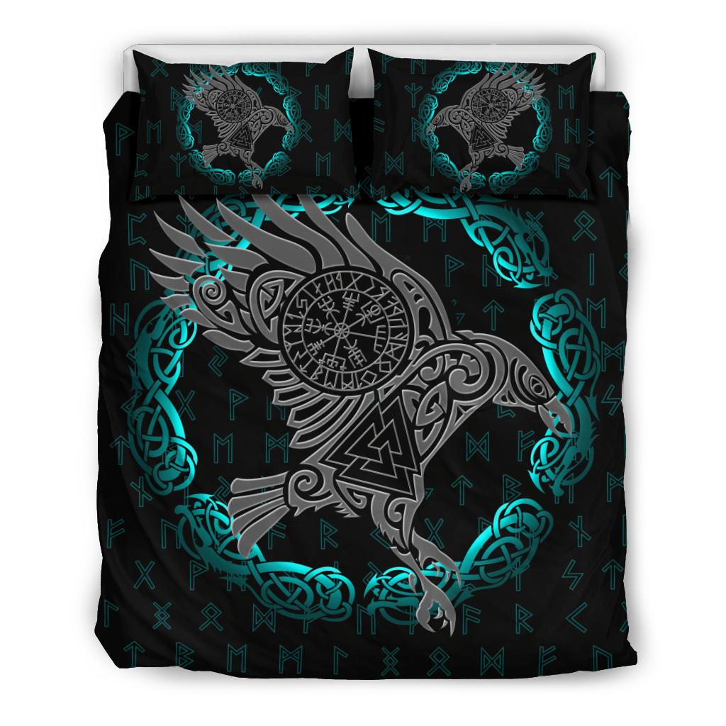 Viking Bedding Set The Raven Of Odin Tattoo Ver02