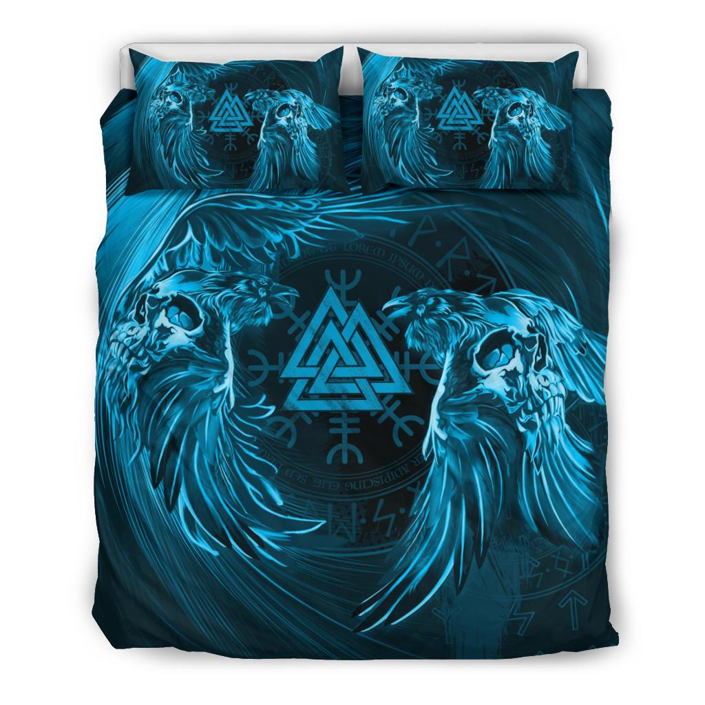 Viking Bedding Set Ravens Skull Tattoo Ver02