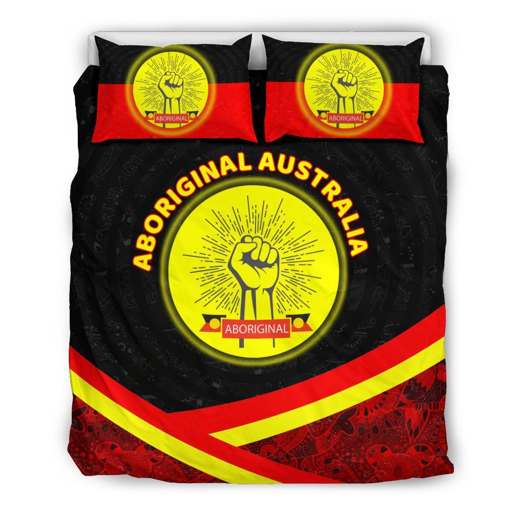 Australia Bedding Set - Aboriginal Flag And Animals Pattern