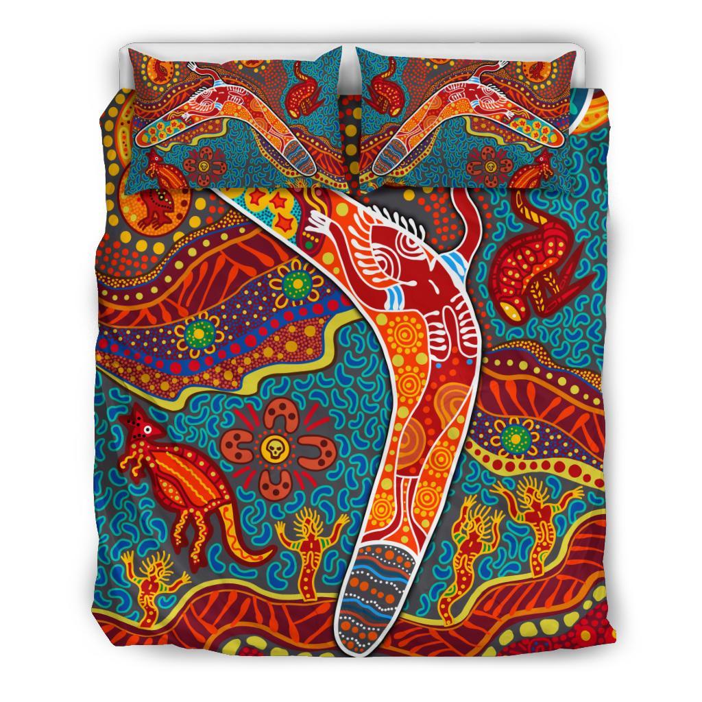 Aboriginal Bedding Set - Indigenous Boomerang