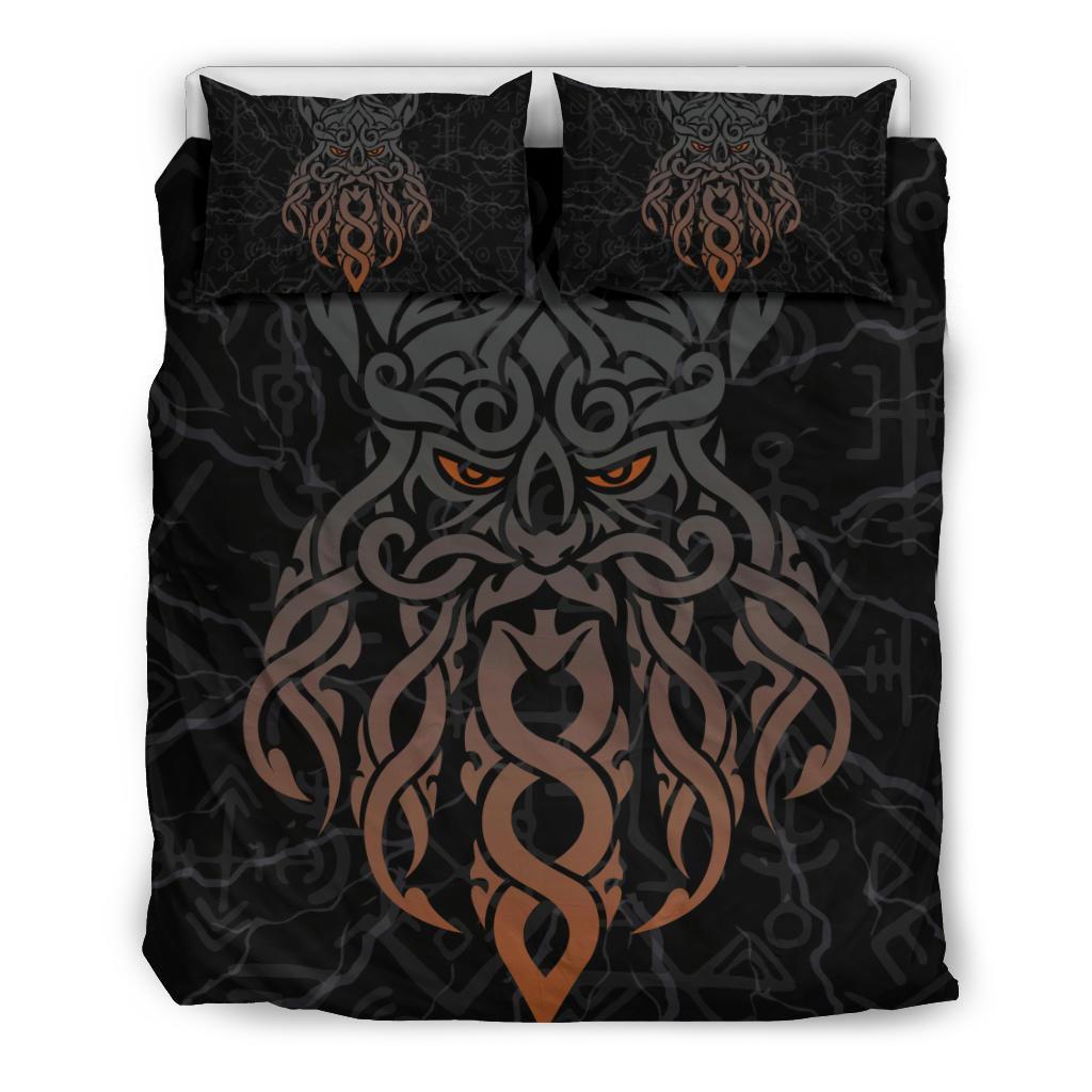 Viking Bedding Set Odin God Furthark Tattoo Special Ver02