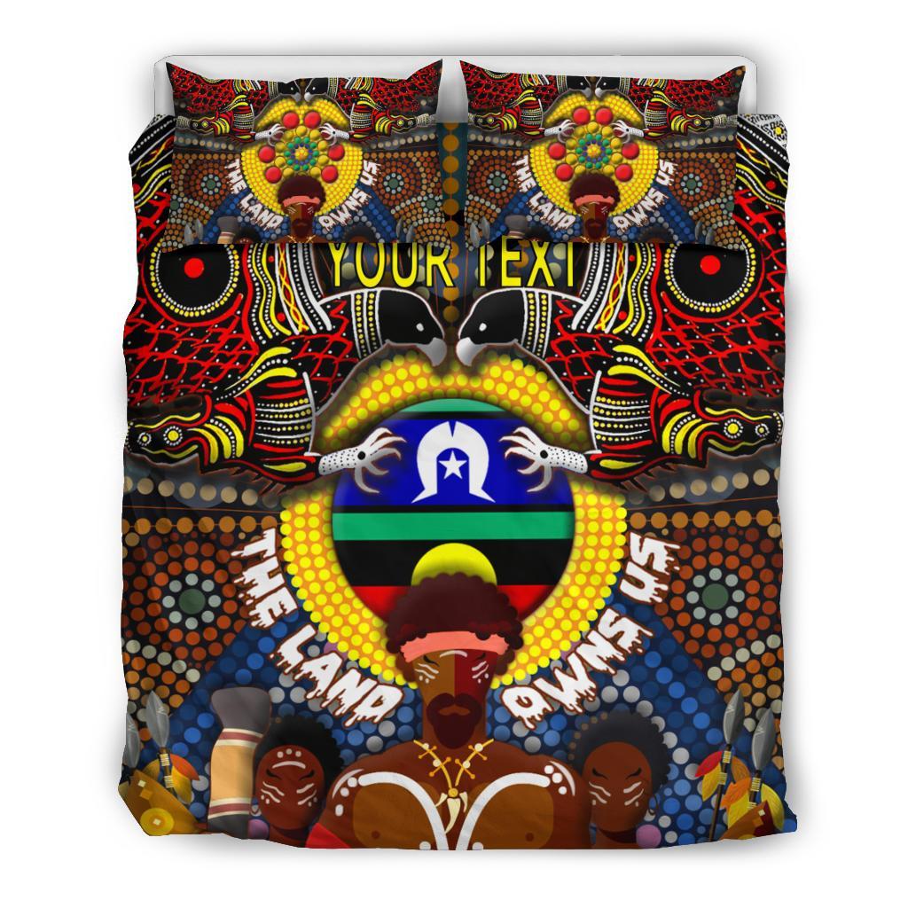 (Custom Text) The Land Owns Us Aboriginal Bedding Set