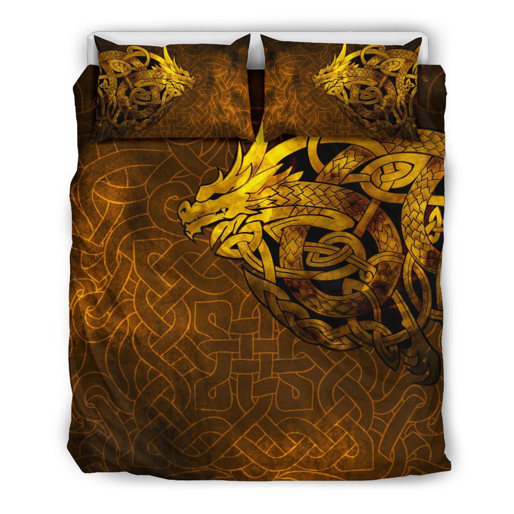 Viking Bedding Set Celtic Dragon Tattoo