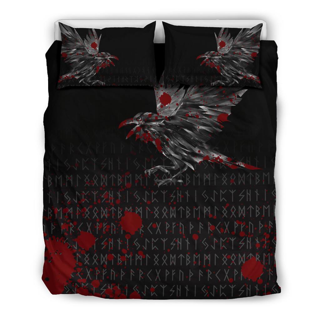 Viking Bedding Set The Raven Of Odin Rune Blood