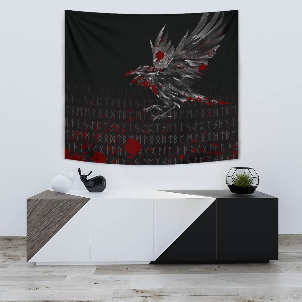 Viking Tapestry The Raven Of Odin Rune Blood