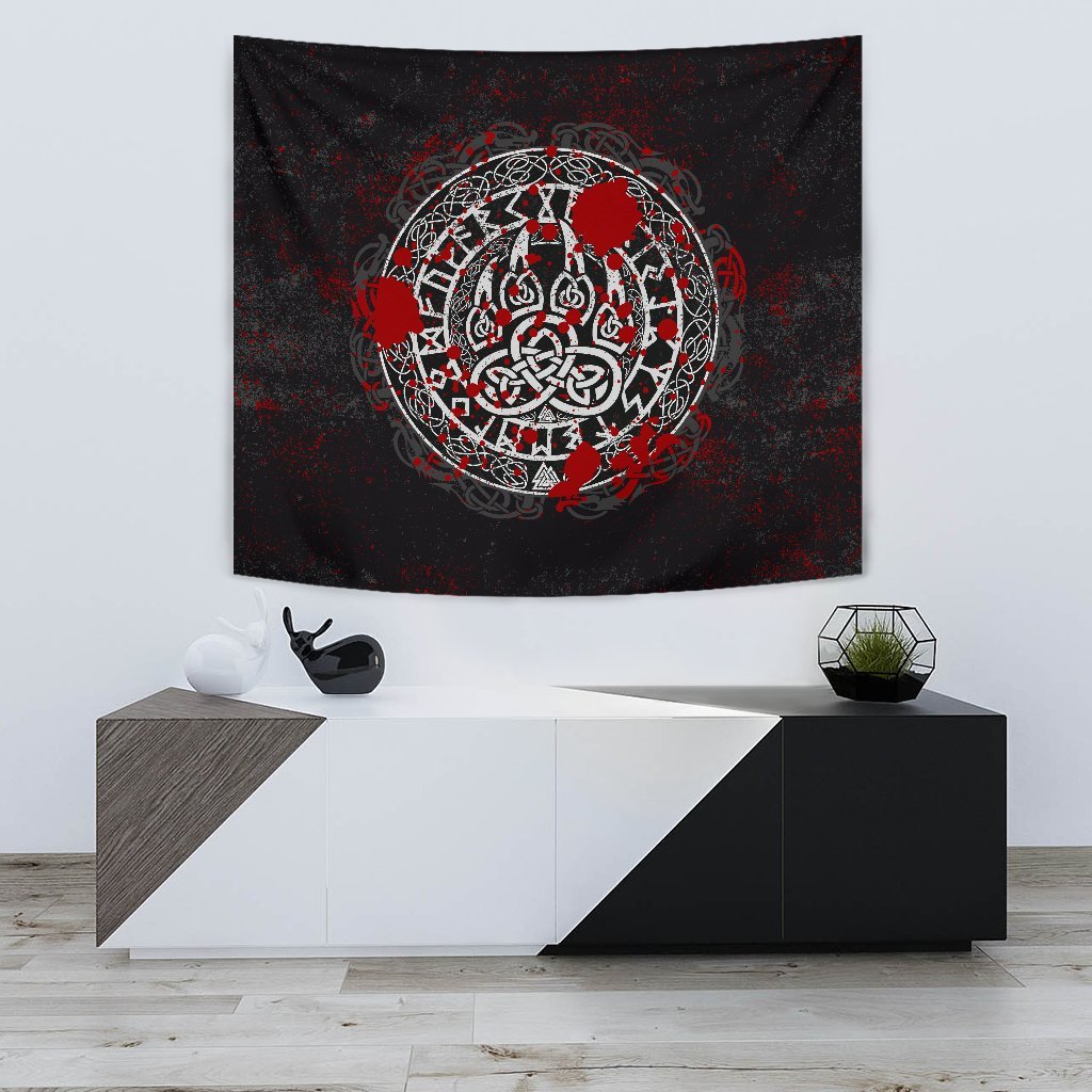 Viking Tapestry Bear Claws Blood Tattoo