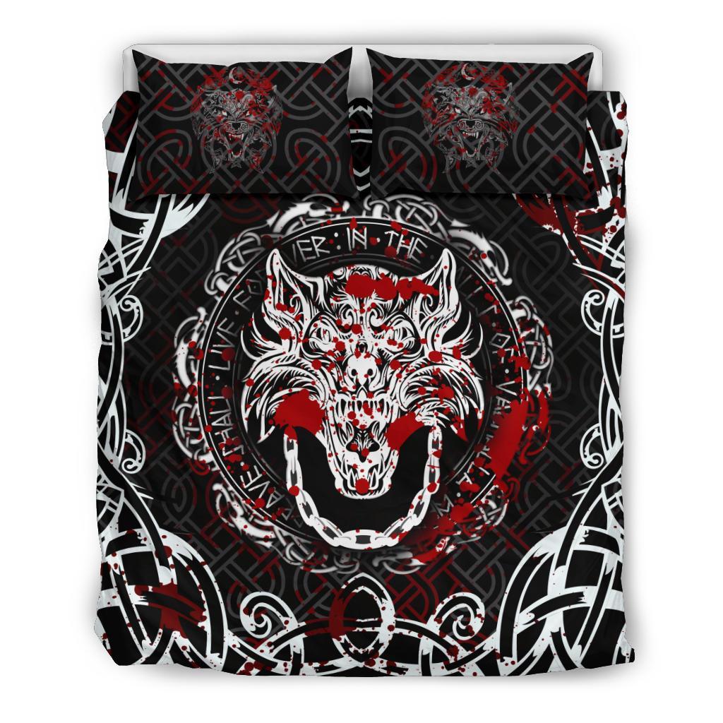 Viking Bedding Set Fenrir Viking Blood 3D