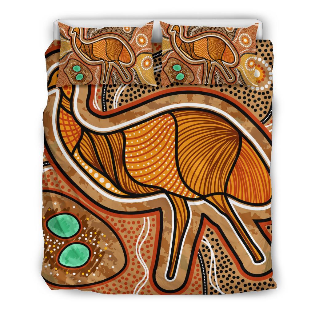 Aboriginal Bedding Set - Indigenous Emu Vintage Stye