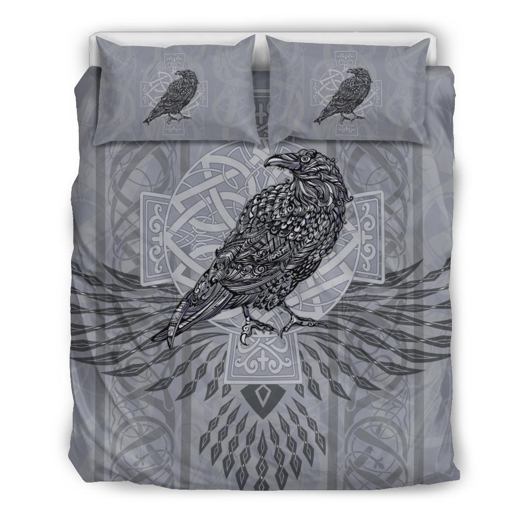 Viking Bedding Set Odin's Celtic Raven Scandinavian Tattoo