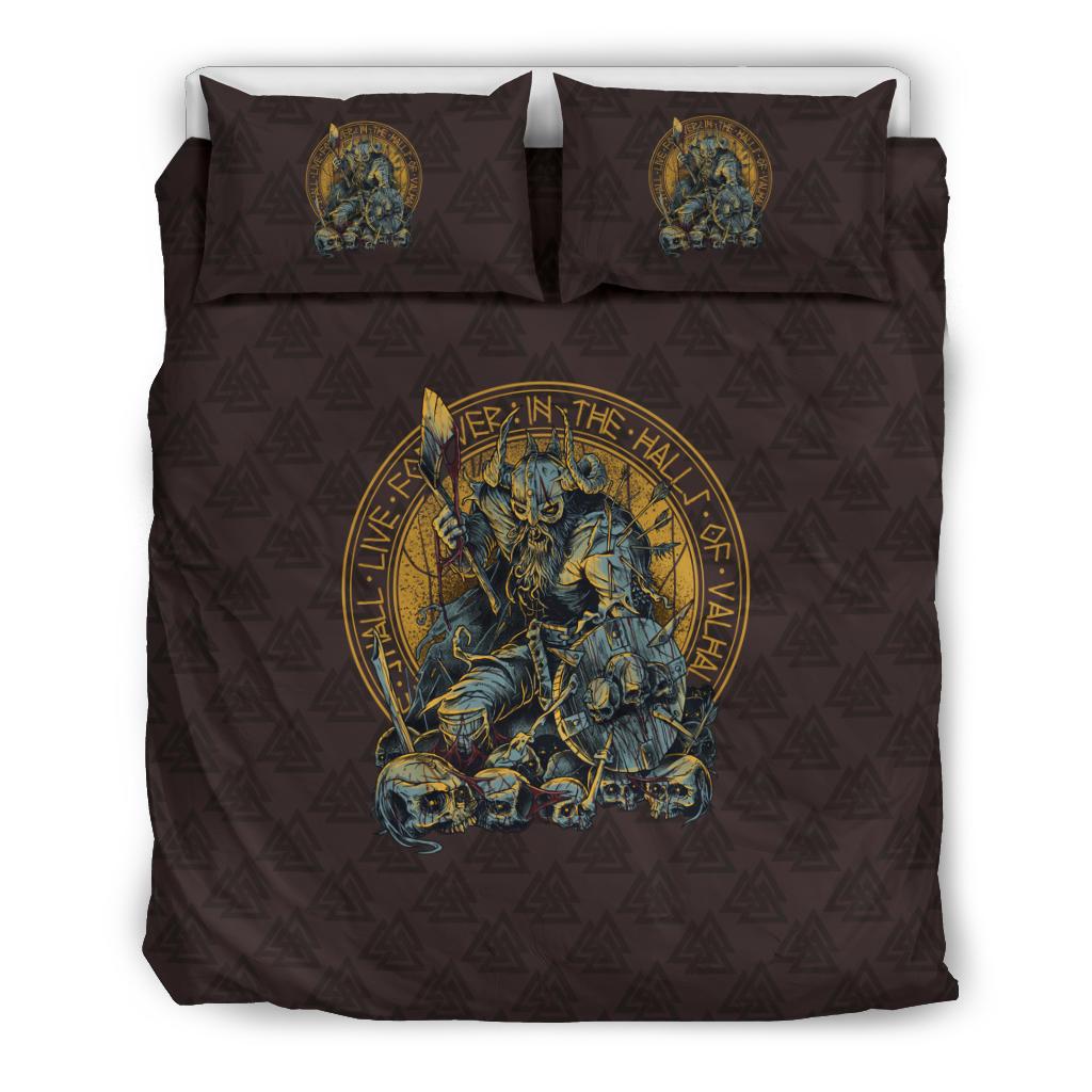 Viking Bedding Set Warrior Viking Shield Skull