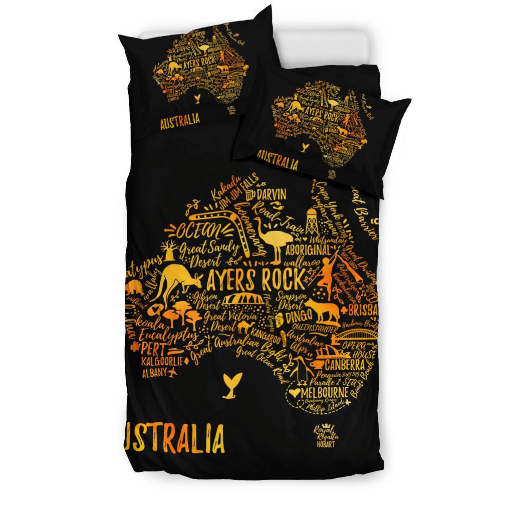 Bedding Set - Australia Map Bed Travel Map Ayers Rock Sets