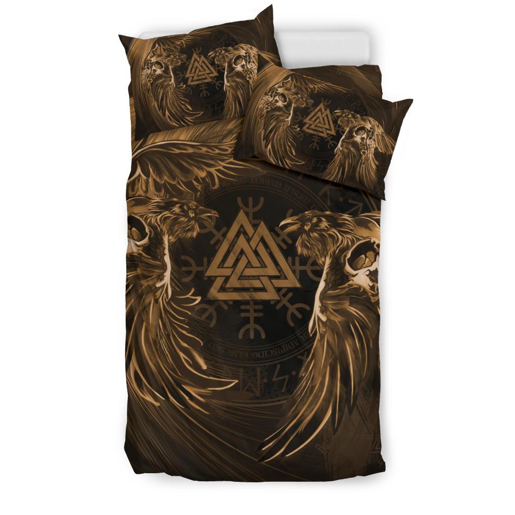 Viking Bedding Set Ravens Skull Tattoo Ver03