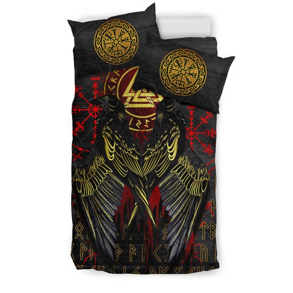 Viking Bedding Set Vikings Valknut and Ravens Tattoo