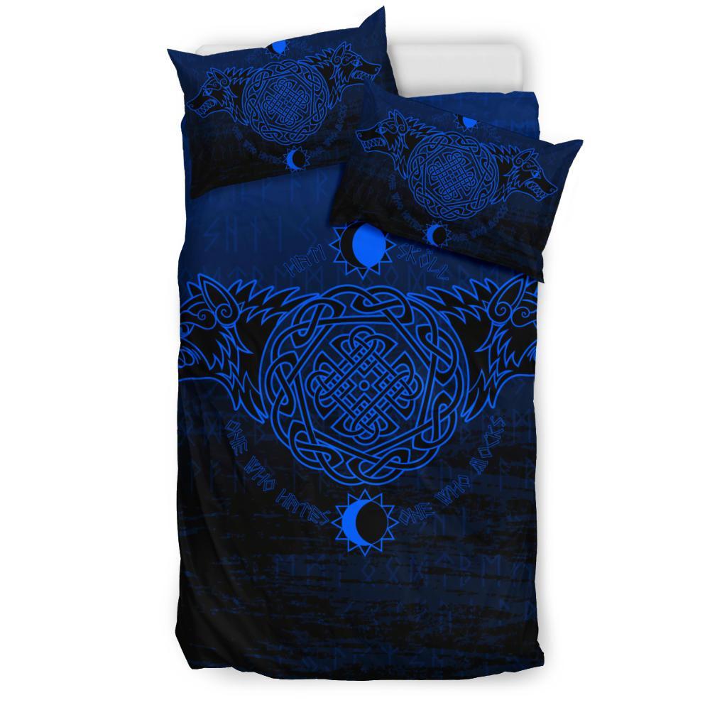 Viking Bedding Set Skoll And Hati Blue