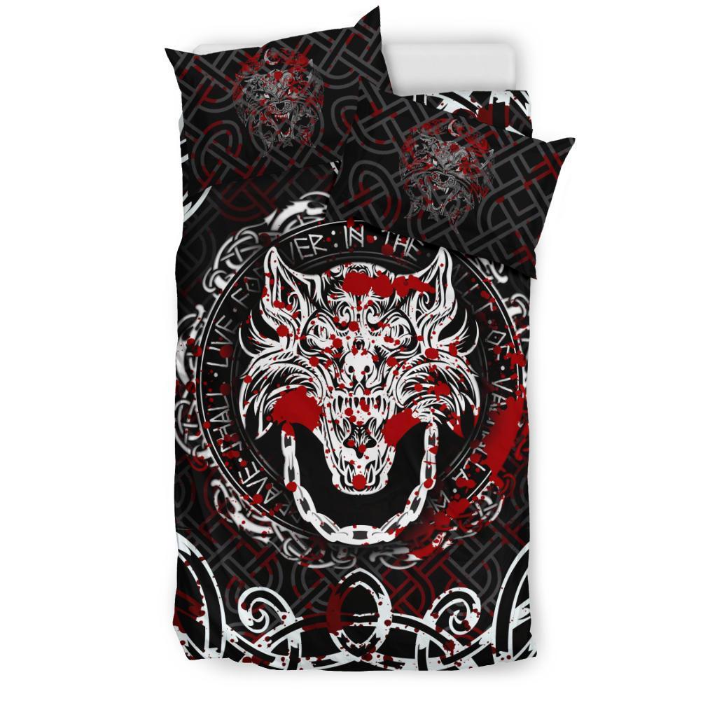 Viking Bedding Set Fenrir Viking Blood 3D