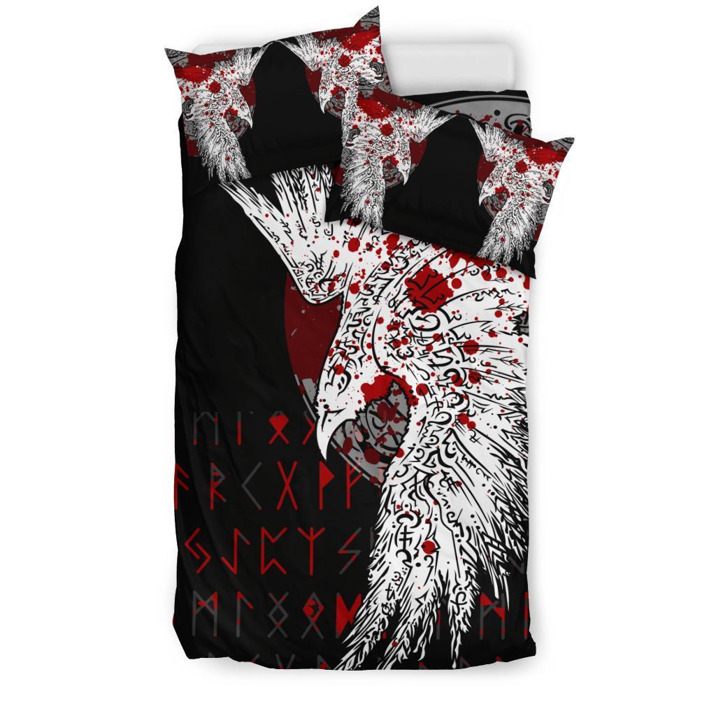 Viking Bedding Set Mystical Raven Tattoo Blood Ver02