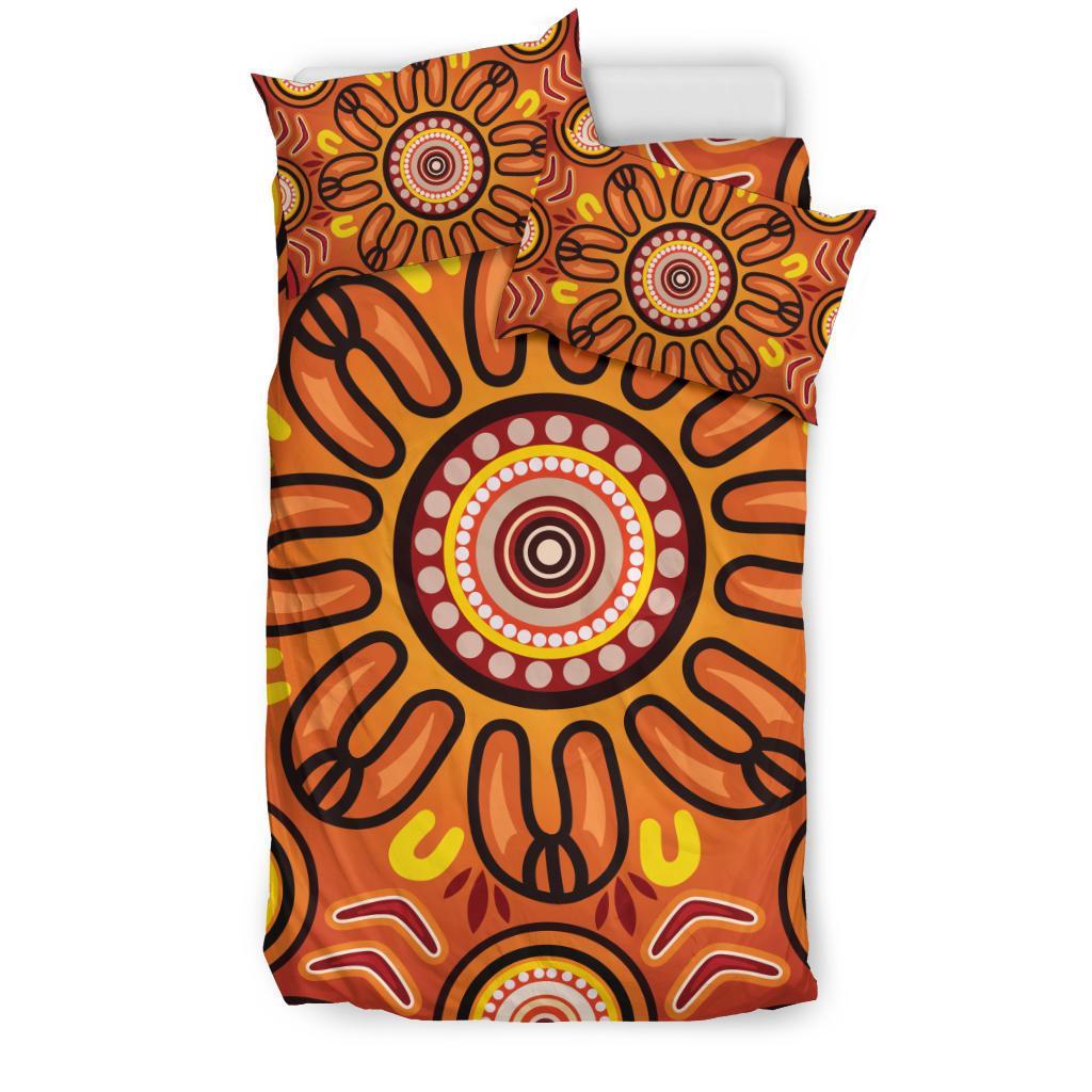 Aboriginal Bedding Set - Circle Flowers Patterns VER01