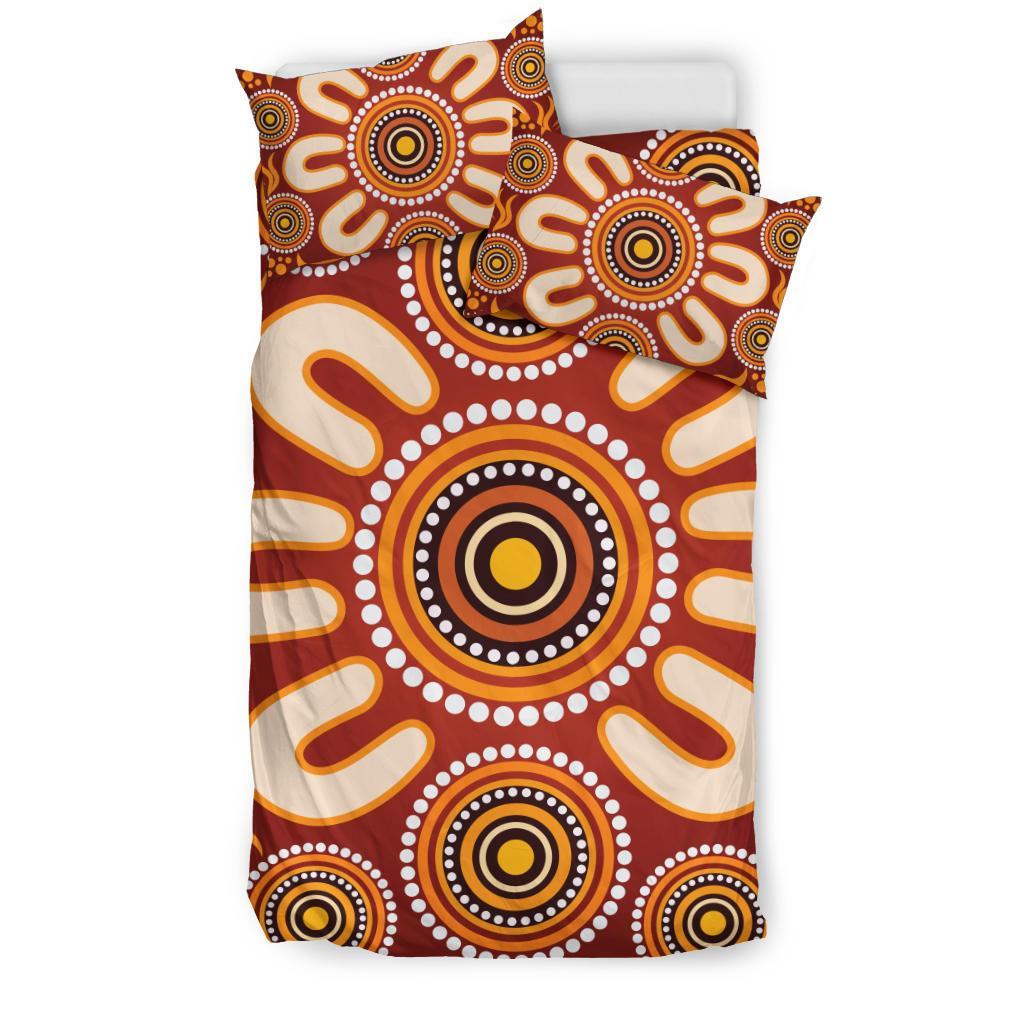 Aboriginal Bedding Set - Circle Flowers Patterns Ver02