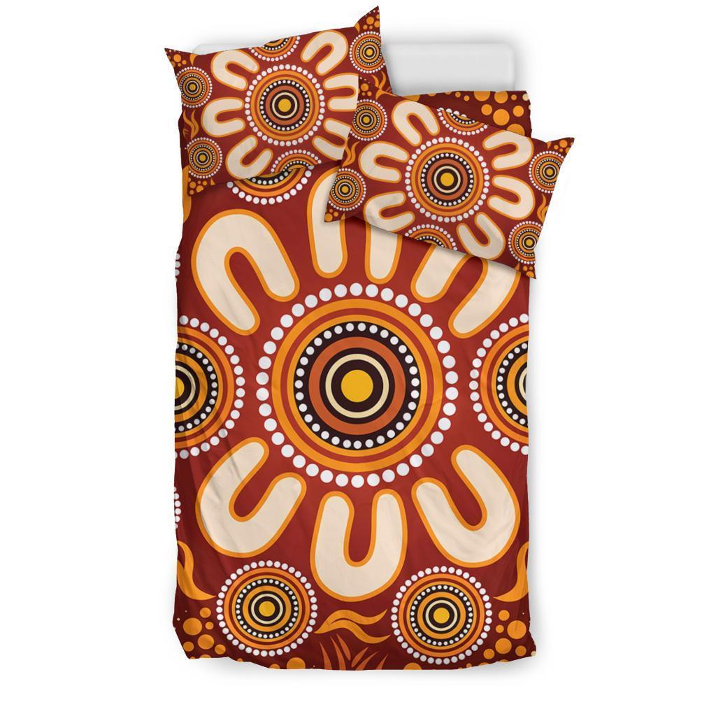 Australia Aboriginal Bedding Set - Circle Flowers Patterns Ver03