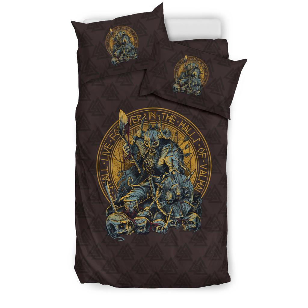 Viking Bedding Set Warrior Viking Shield Skull