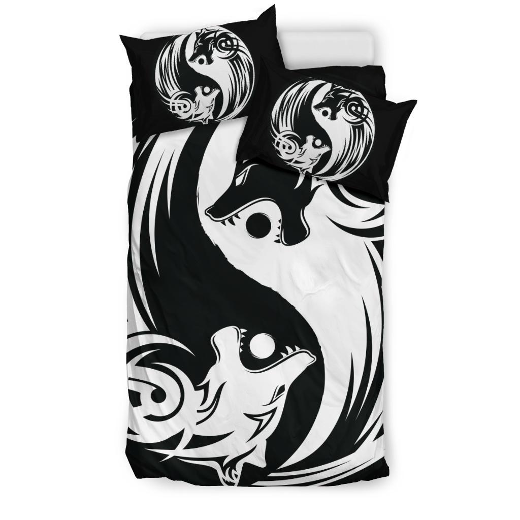 Viking Bedding Set Ying Yang Wolf