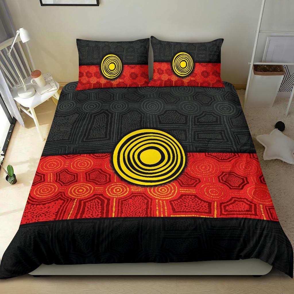 Australia Aboriginal Bedding Set - Aussie Indigenous Flag