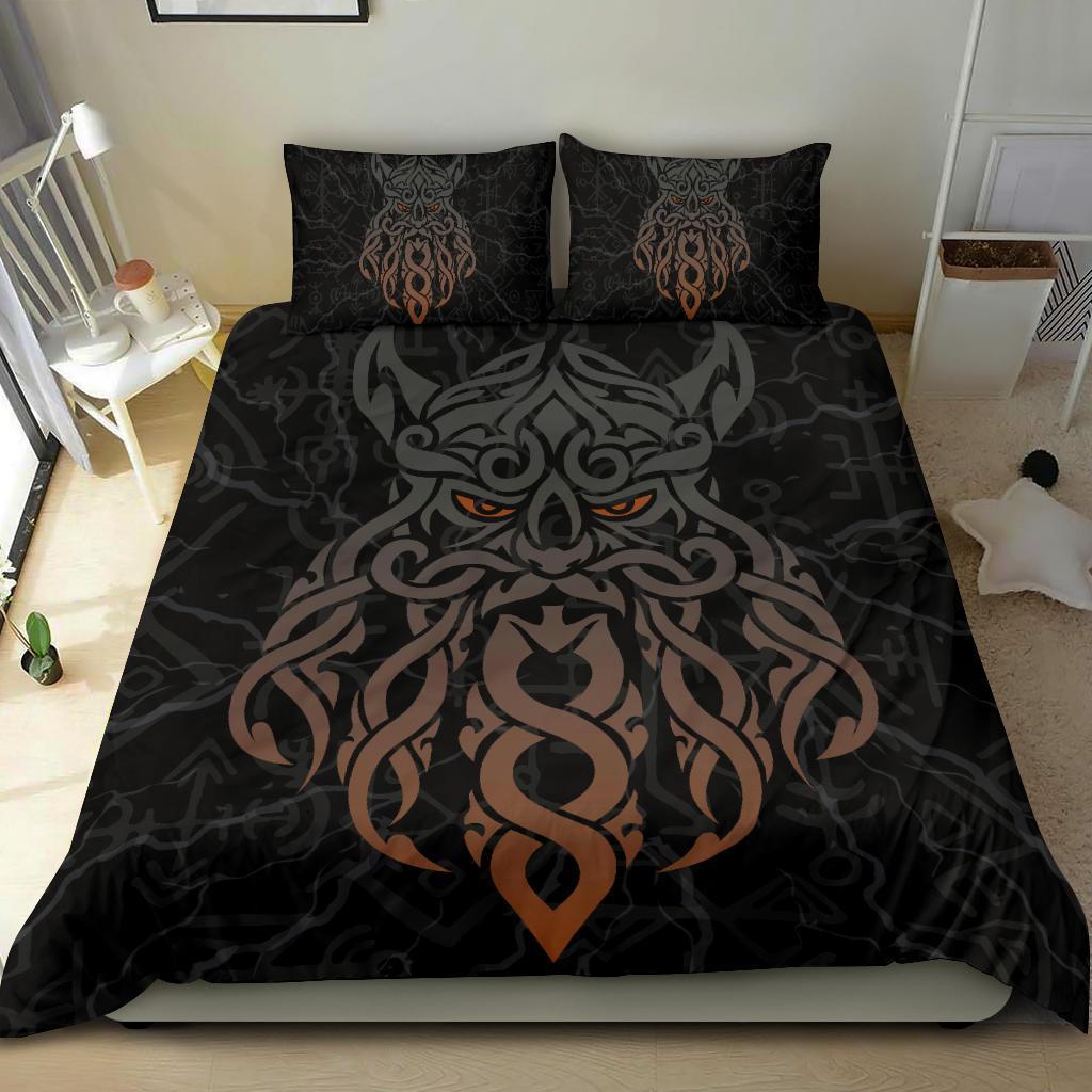 Viking Bedding Set Odin God Furthark Tattoo Special Ver02