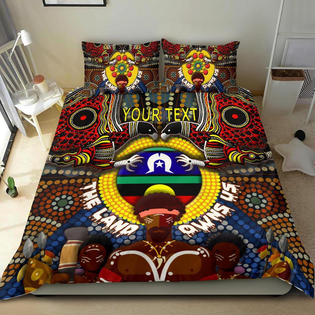 (Custom Text) The Land Owns Us Aboriginal Bedding Set