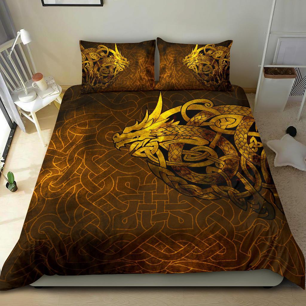 Viking Bedding Set Celtic Dragon Tattoo