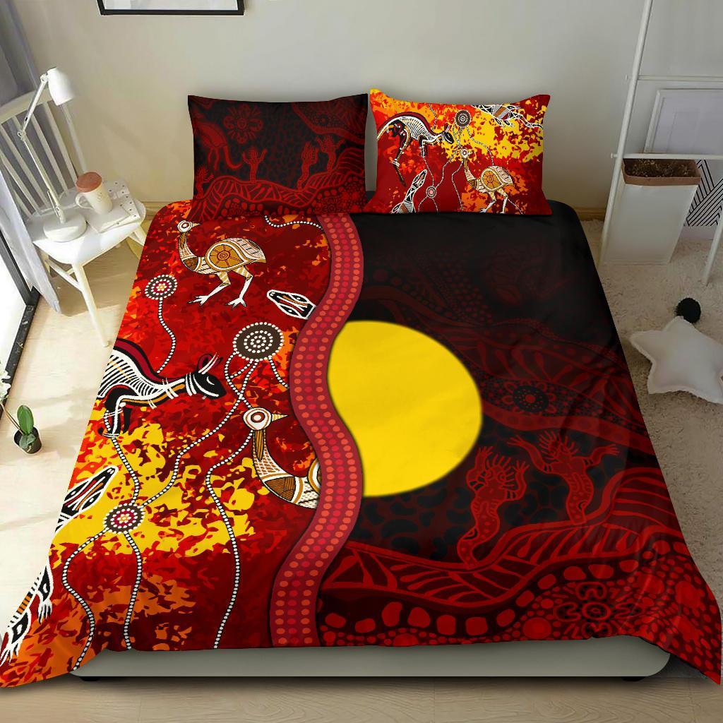 Aboriginal Bedding Set - Red Indigenous Flag