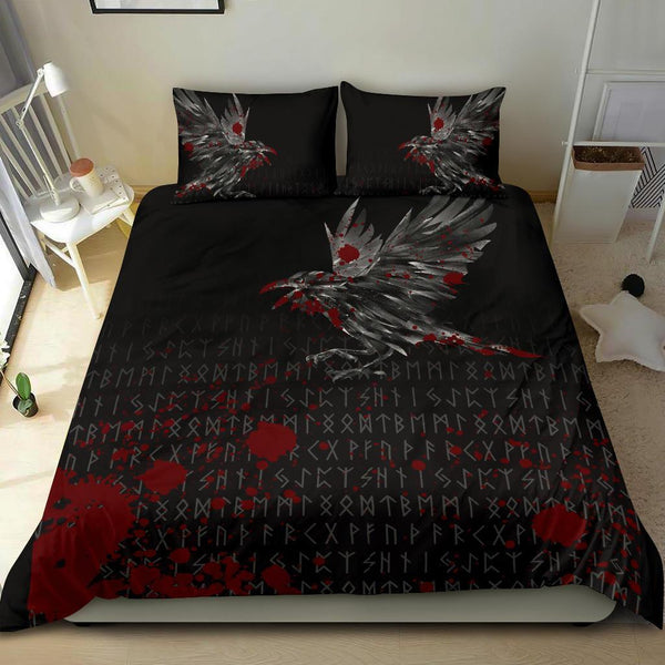 Viking Bedding Set The Raven Of Odin Rune Blood