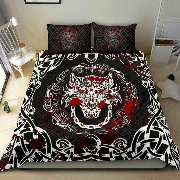 Viking Bedding Set Fenrir Viking Blood 3D