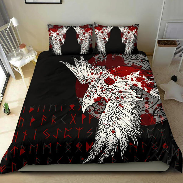 Viking Bedding Set Mystical Raven Tattoo Blood Ver02