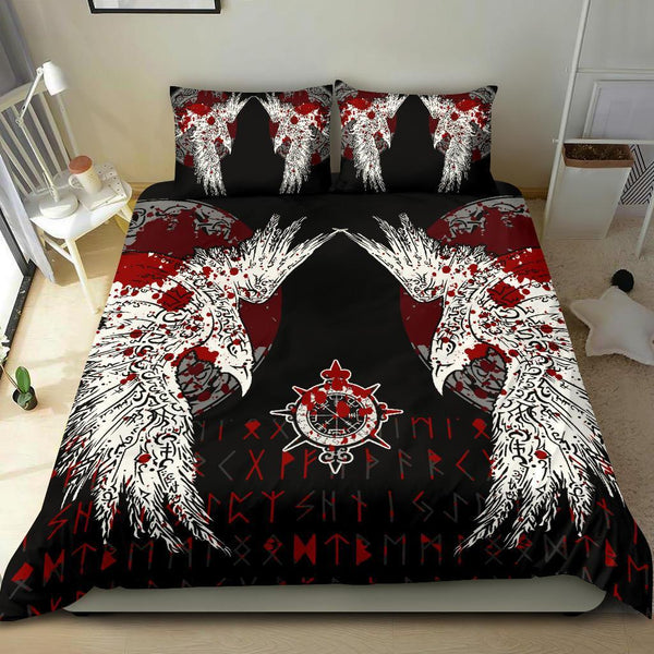 Viking Bedding Set Mystical Raven Tattoo Blood Ver01