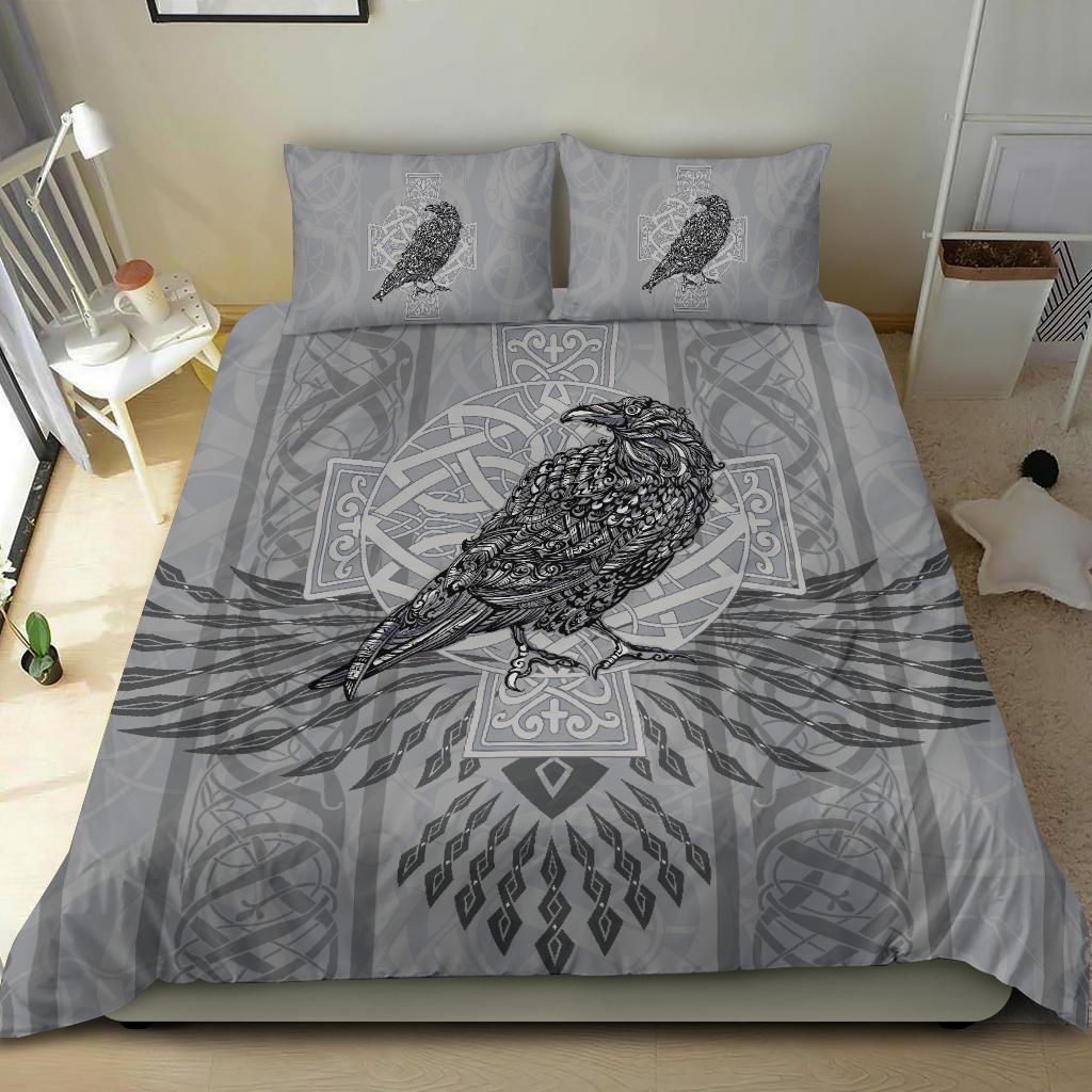 Viking Bedding Set Odin's Celtic Raven Scandinavian Tattoo