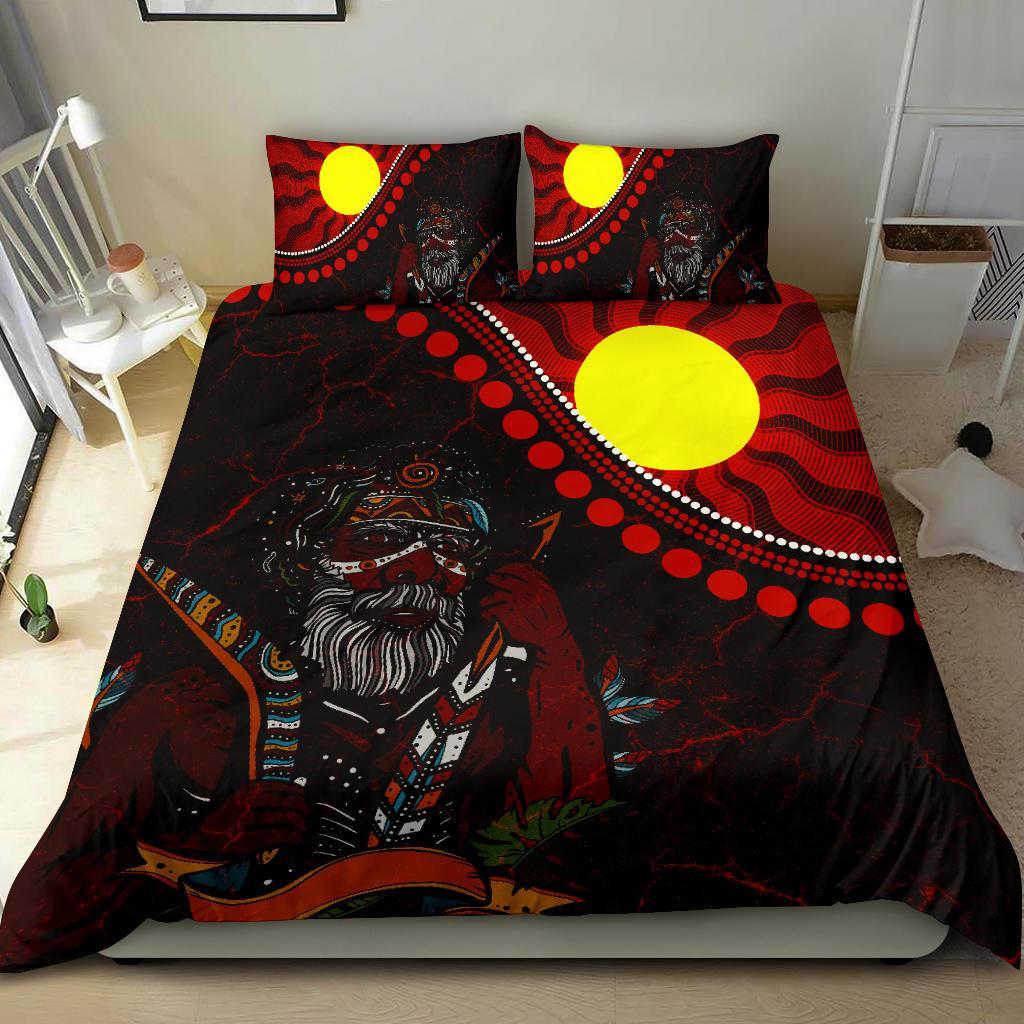 Aboriginal Bedding Set - Indigenous People And Sun