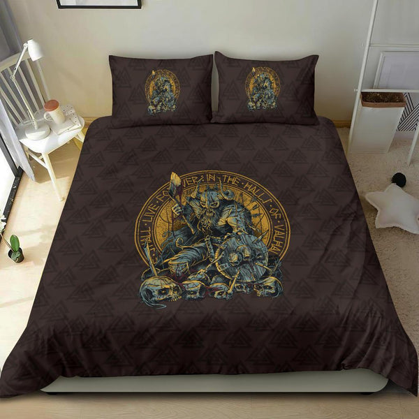 Viking Bedding Set Warrior Viking Shield Skull