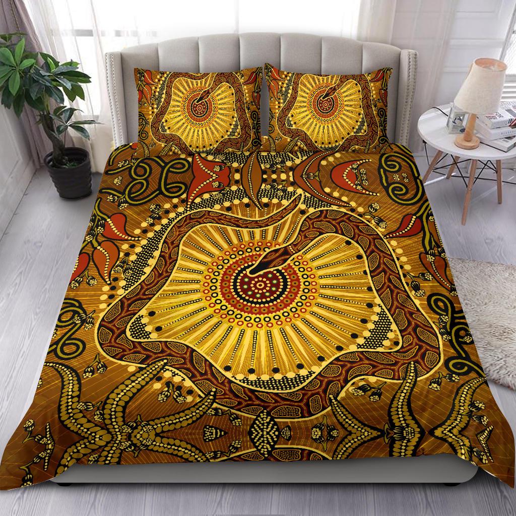 Bedding Set - Australian Aboriginal Snake - Rainbow Serpent