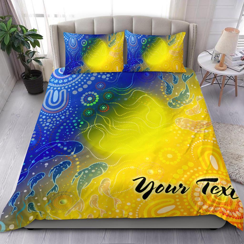 (Custom Text) Aboriginal Bedding Set - Indigenous Fishing
