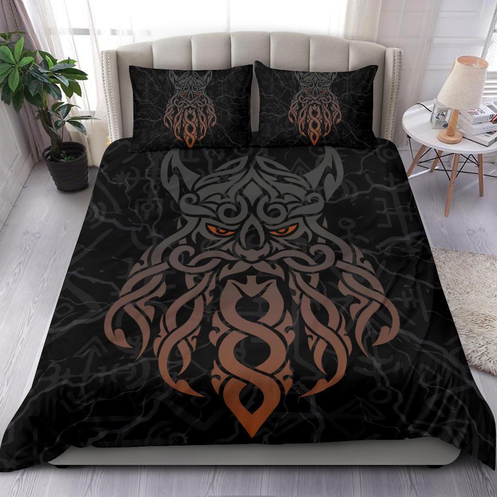 Viking Bedding Set Odin God Furthark Tattoo Special Ver02