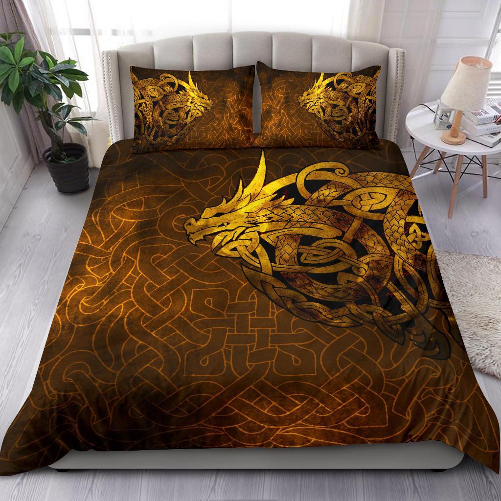 Viking Bedding Set Celtic Dragon Tattoo