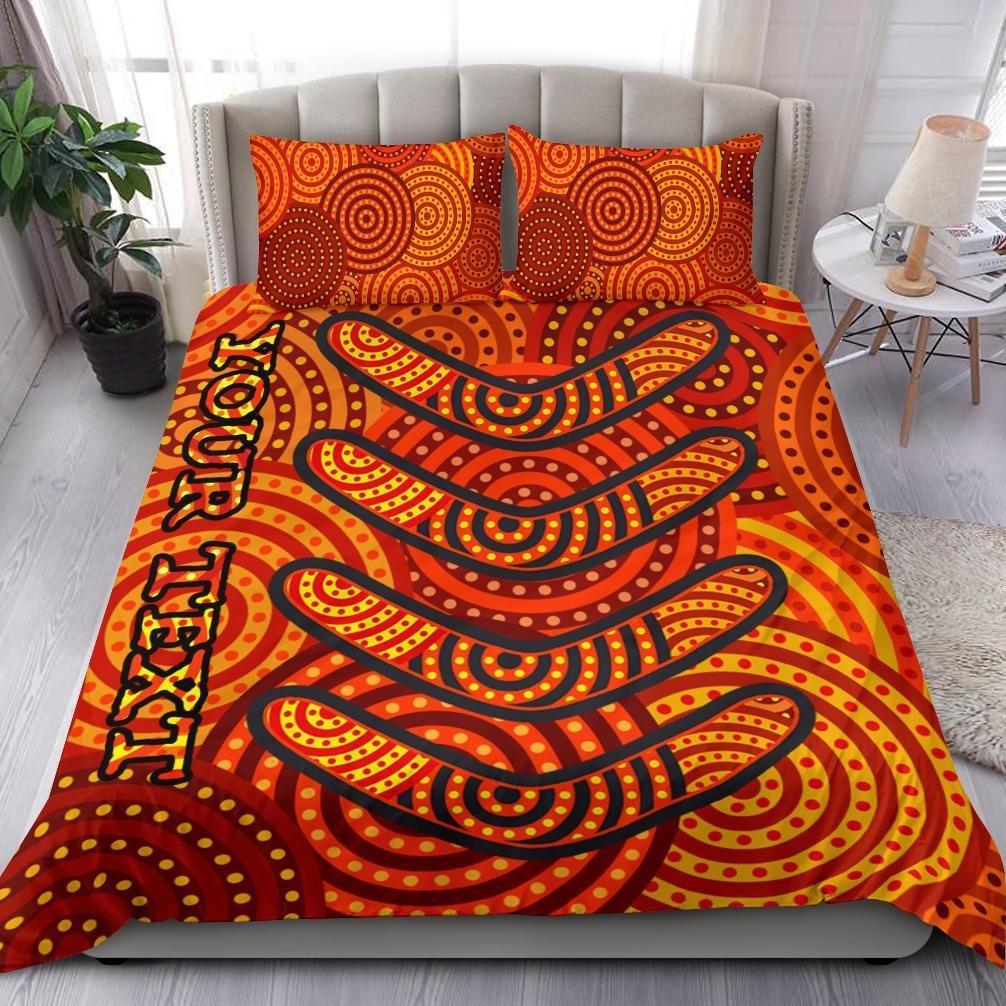 Aboriginal Personalised Bedding Set - Aboriginal Boomerangs And Dot Circle