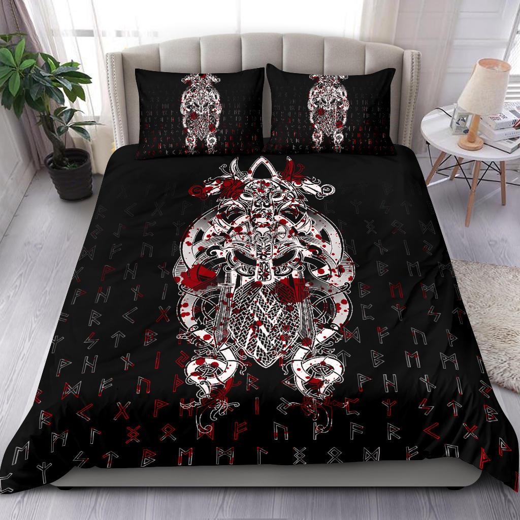 Viking Bedding Set Tyr Tattoo Blood