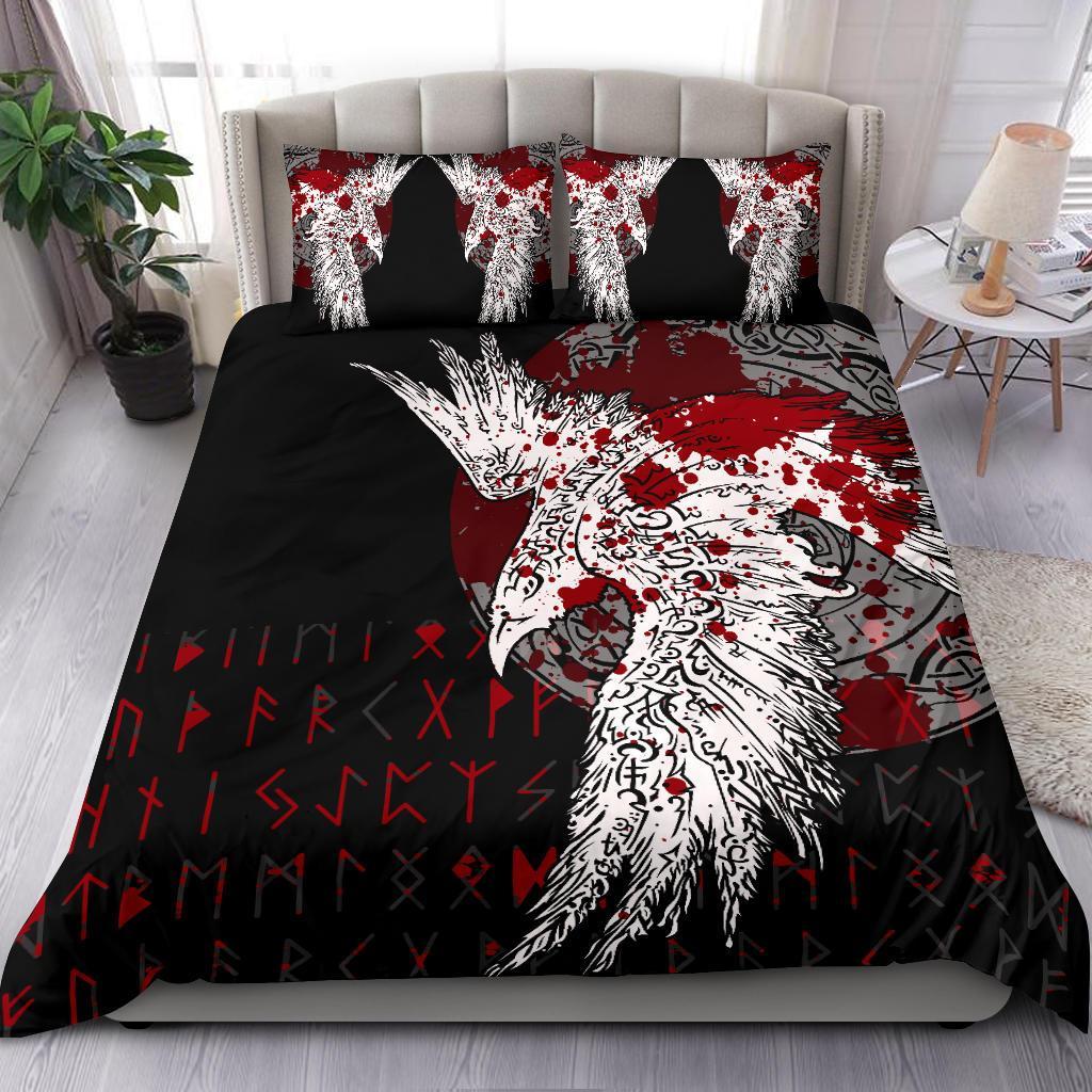 Viking Bedding Set Mystical Raven Tattoo Blood Ver02