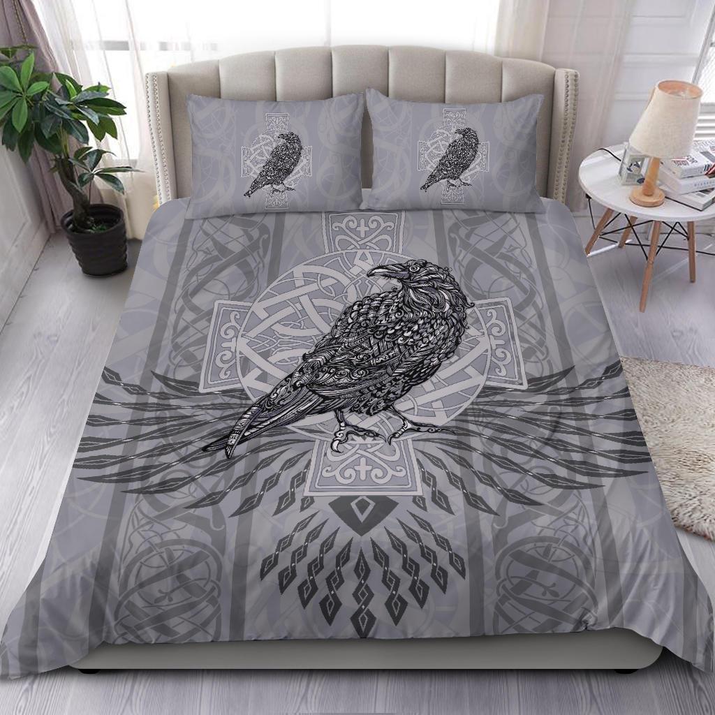 Viking Bedding Set Odin's Celtic Raven Scandinavian Tattoo