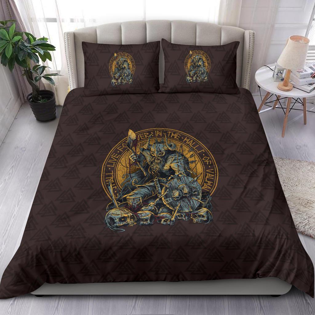 Viking Bedding Set Warrior Viking Shield Skull